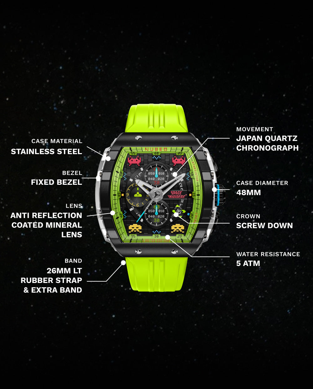 Magellan Chronograph Space Invaders Limited Edition NB-6024-SI