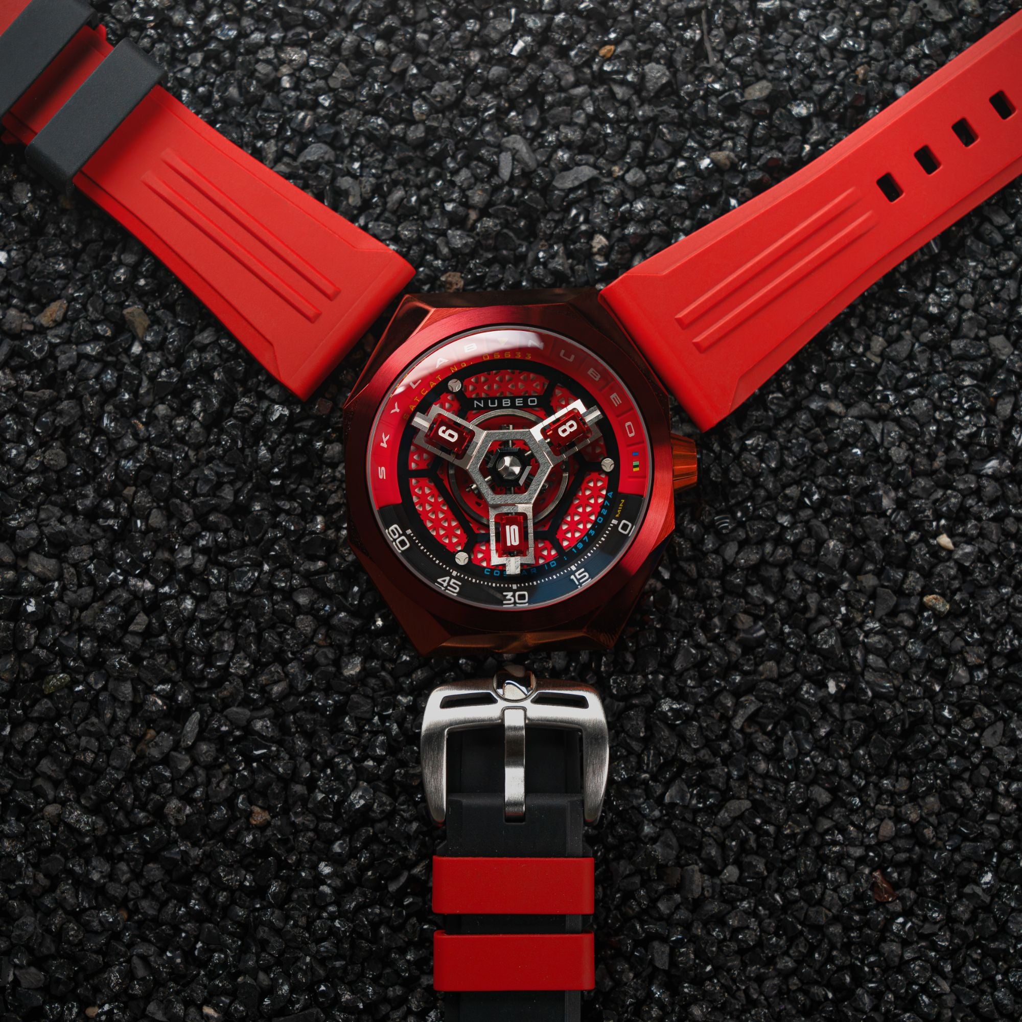 Hazard Red | Skylab Automatic Limited Edition – Nubeo Watches