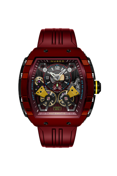 Firebrick Red | Magellan Double Barrel Automatic – Nubeo Watches