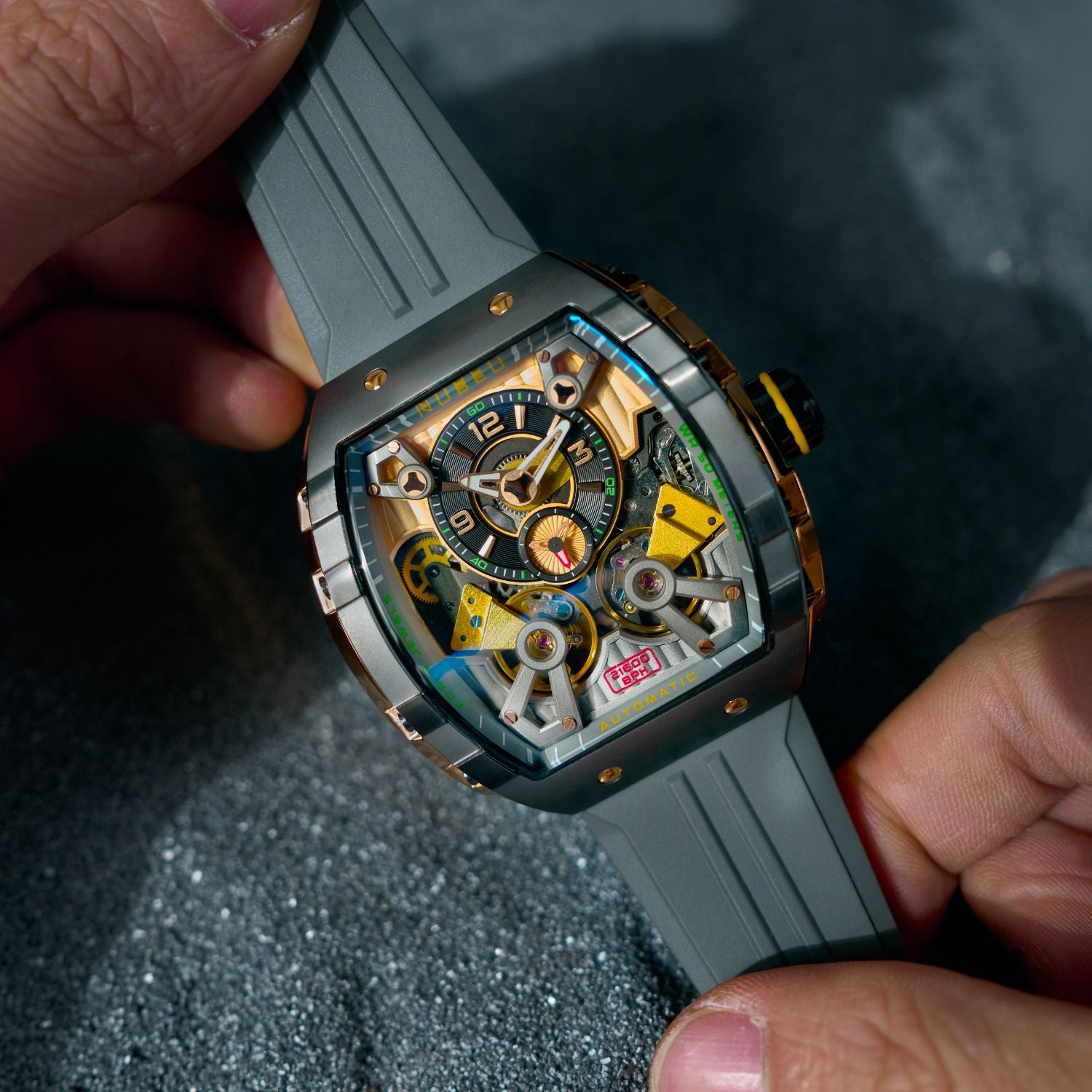 NB-6100 MAGELLAN DOUBLE BARREL AUTOMATIC – Nubeo Watches