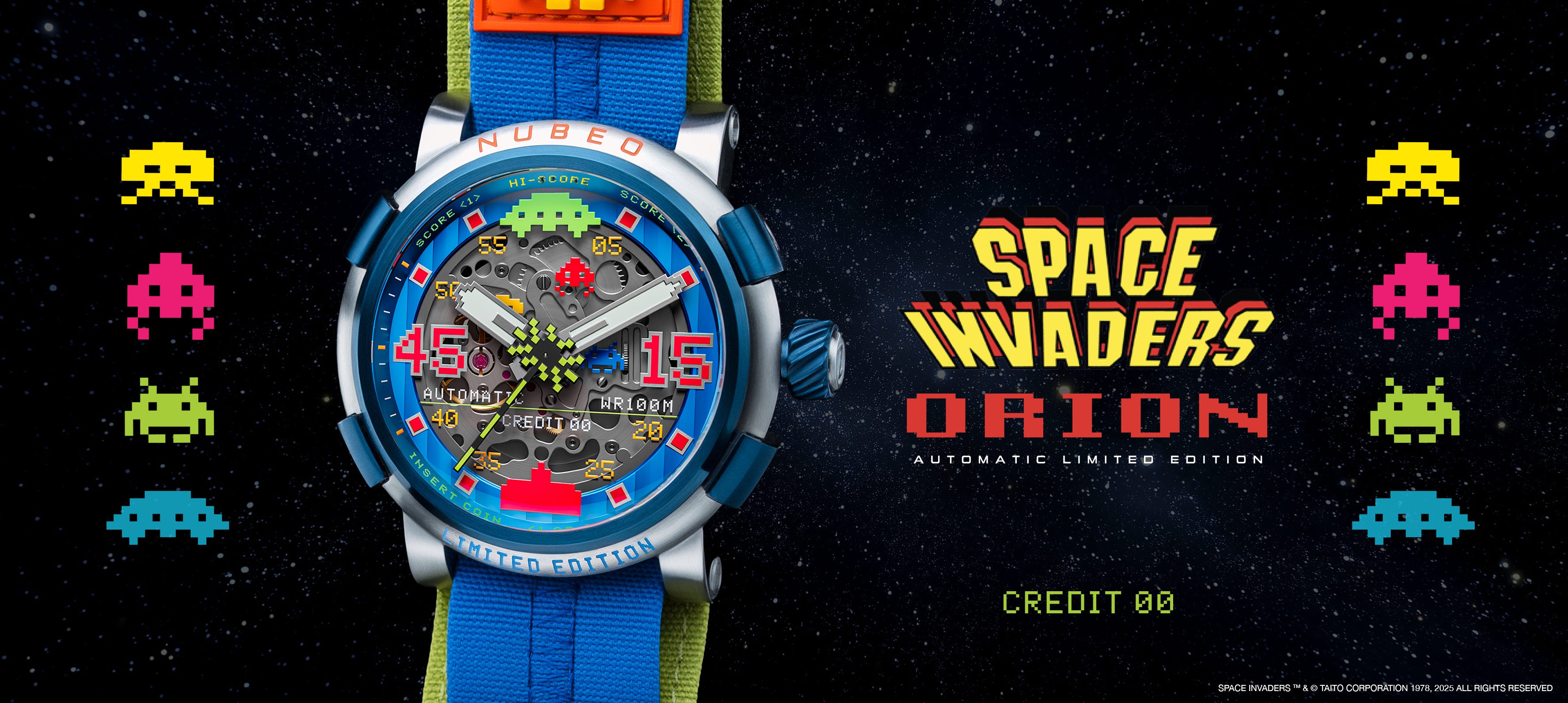 Orion Automatic SPACE INVADERS Limited Edition – Nubeo Watches