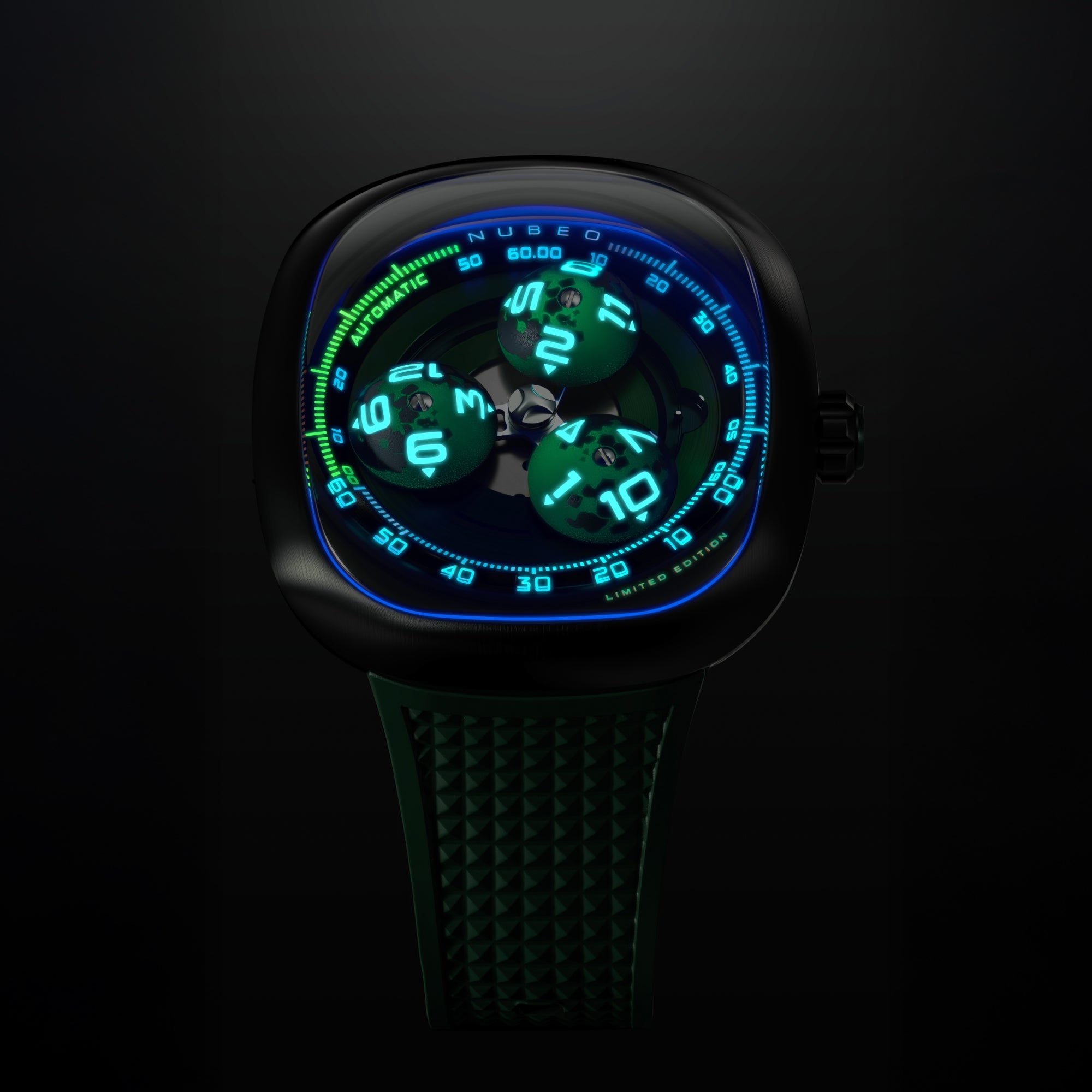 Nebula Green | Tri-star Orbit Automatic Limited Edition – Nubeo