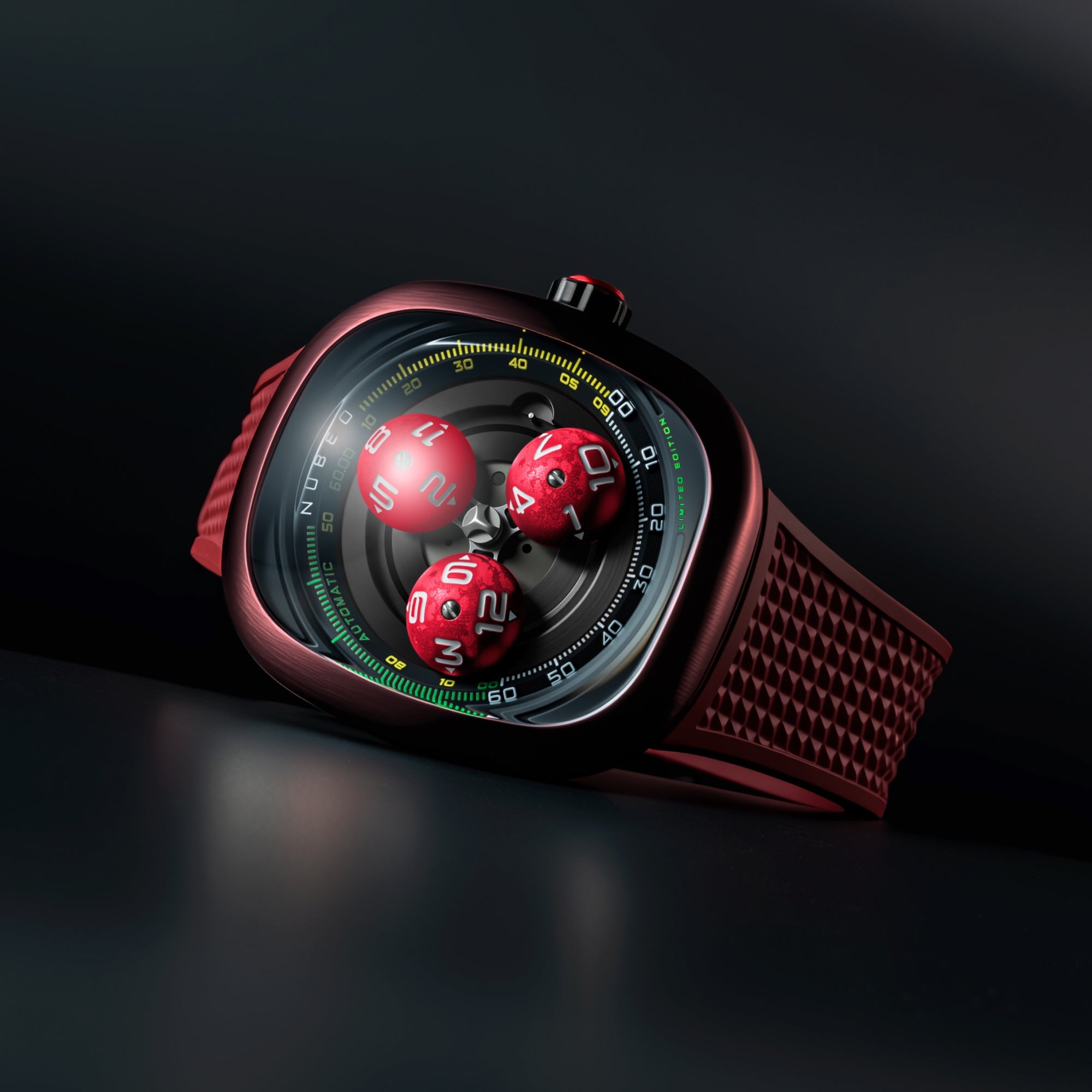 Flame Red | Tri-star Orbit Automatic Limited Edition – Nubeo Watches