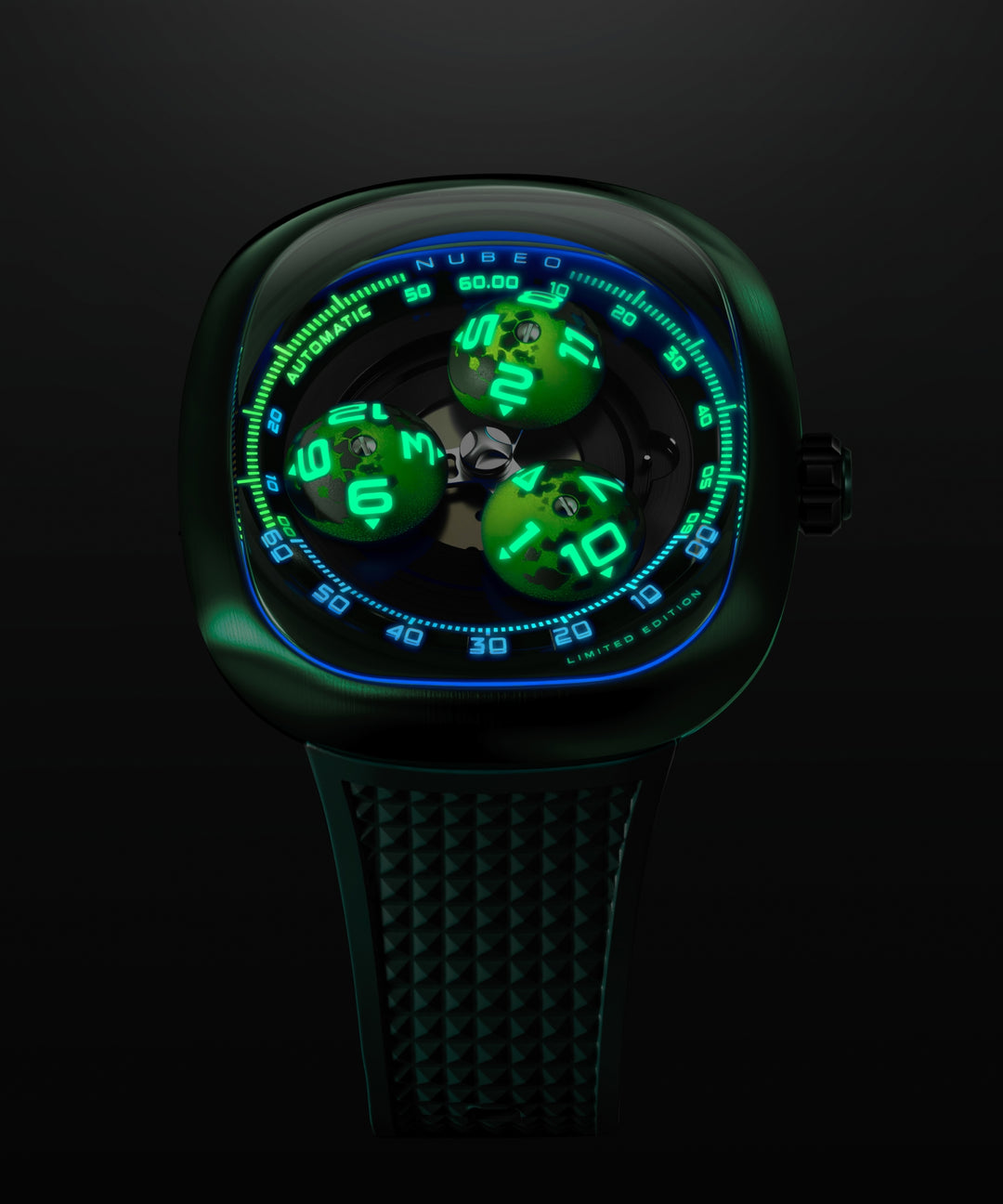Orbital Olive | Tri-star Orbit Automatic Limited Edition – Nubeo Watches