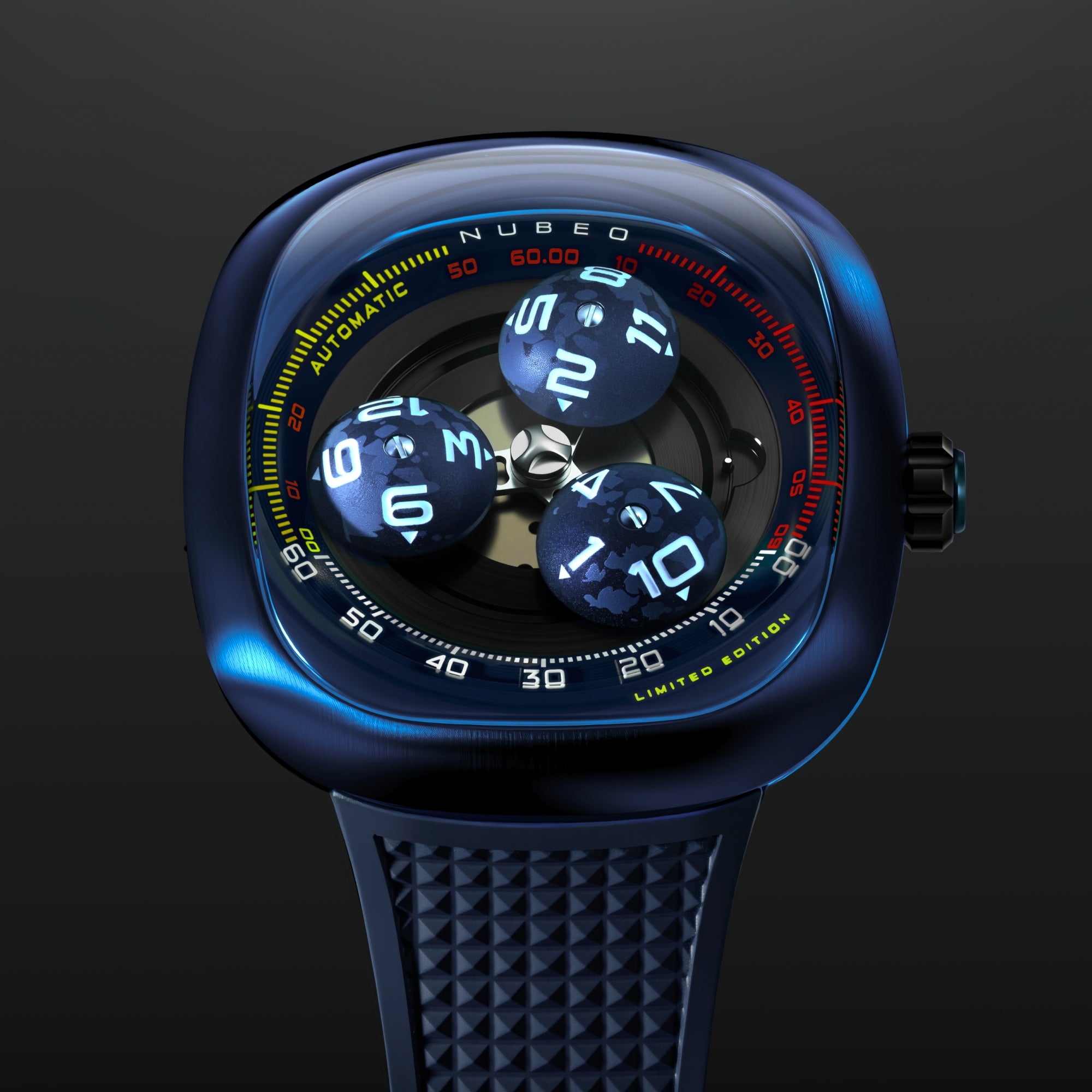 Cosmos Blue | Tri-star Orbit Automatic Limited Edition – Nubeo Watches