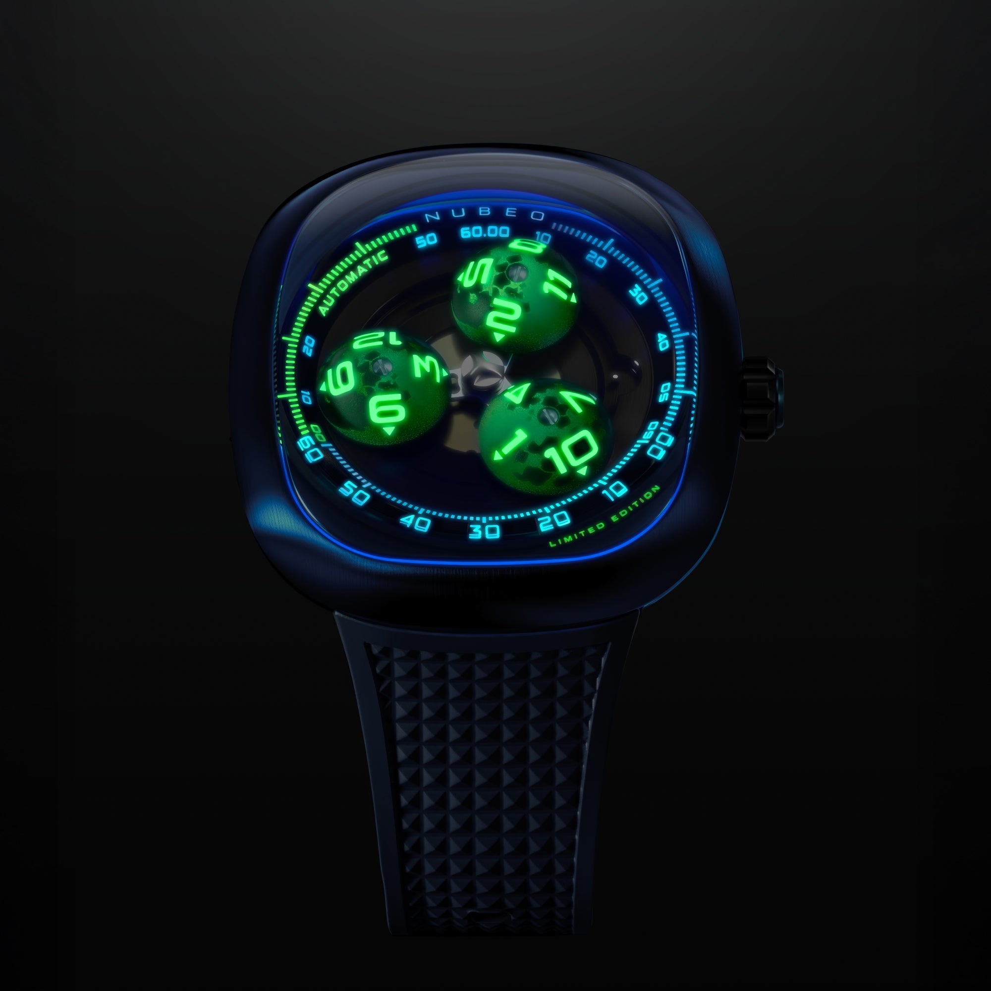 Cosmos Blue | Tri-star Orbit Automatic Limited Edition – Nubeo Watches