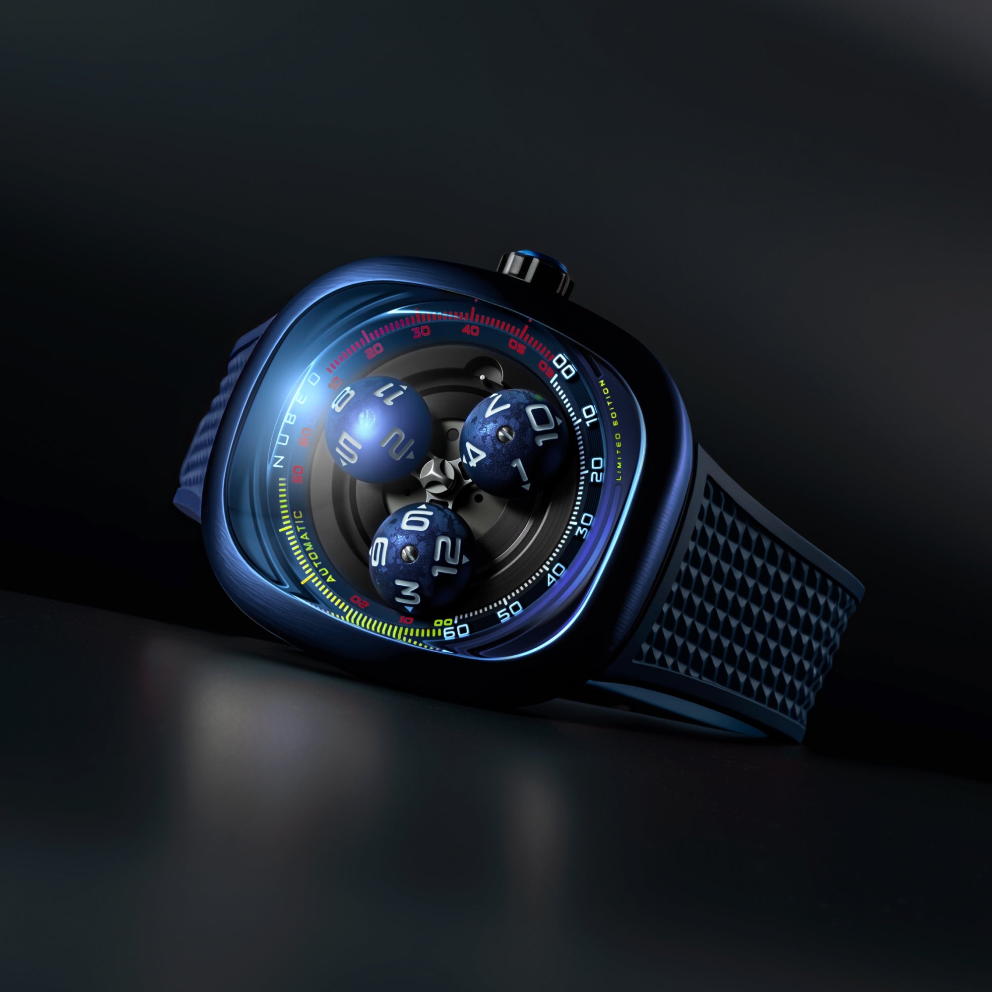 Cosmos Blue | Tri-star Orbit Automatic Limited Edition – Nubeo Watches
