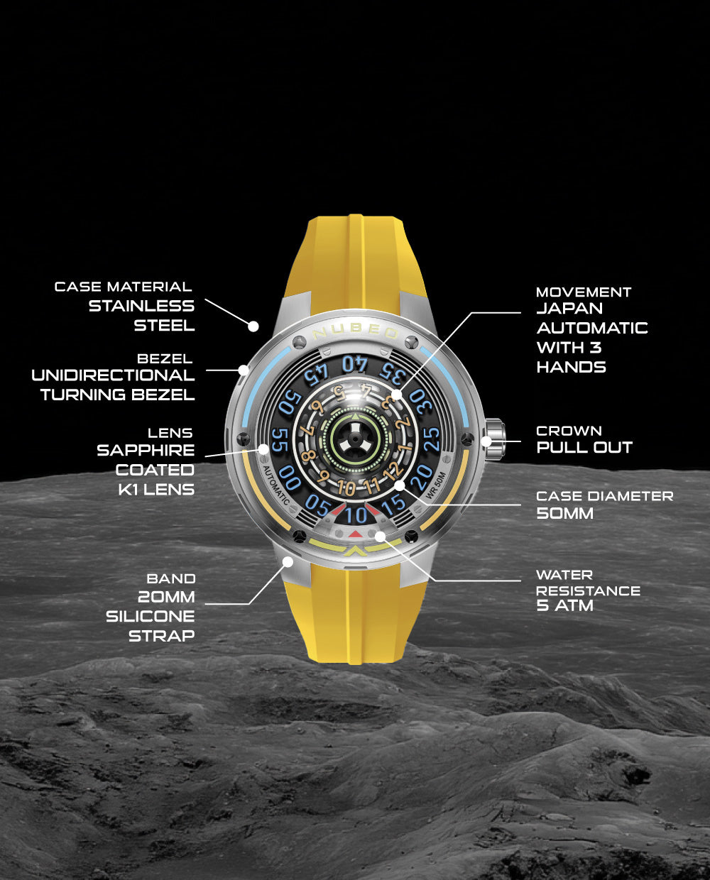 Orbiter Automatic Limited Edition New Colors NB-6117 – Nubeo Watches