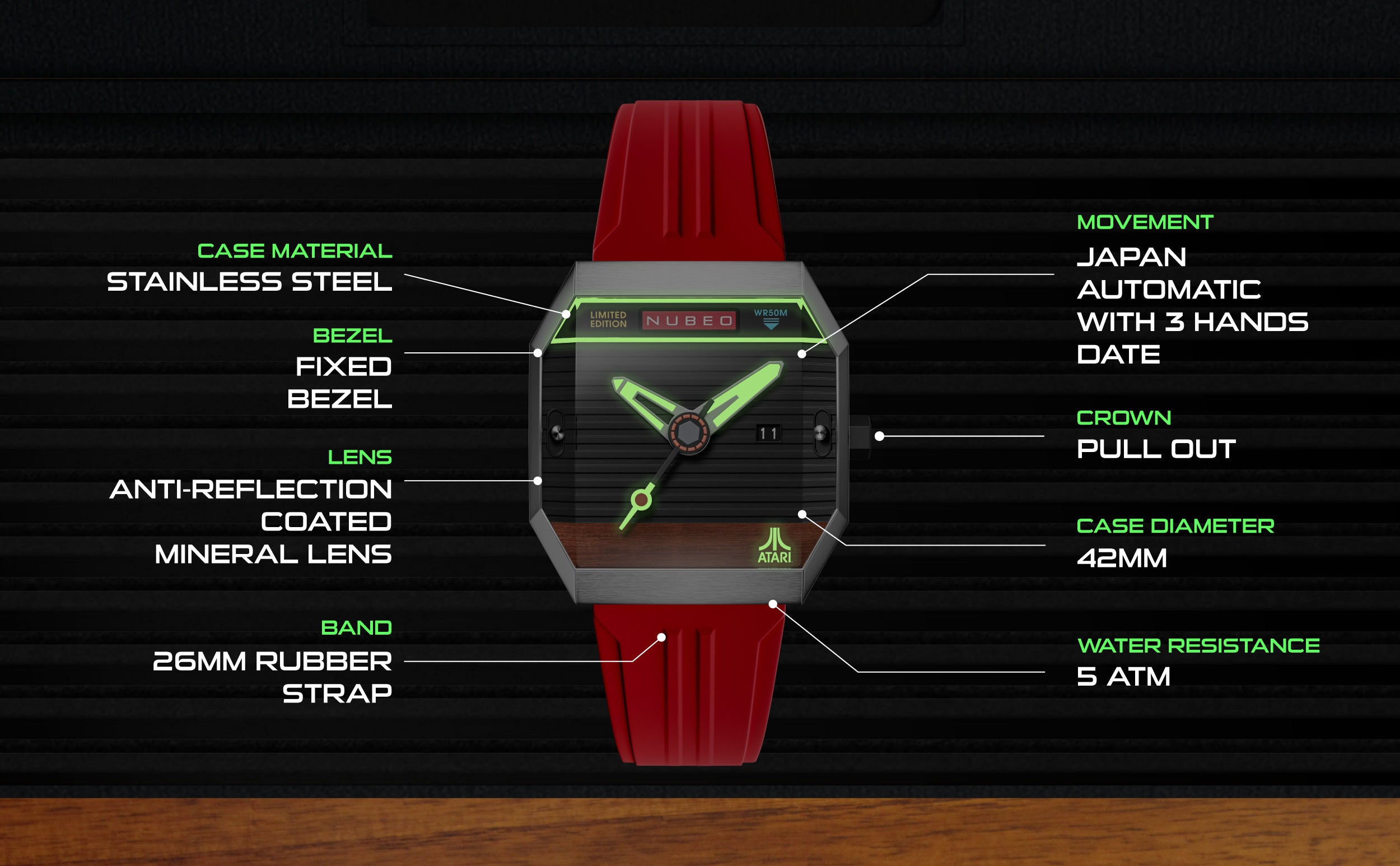 Console Automatic Atari 2600 Limited Edition NB-6123 – Nubeo Watches