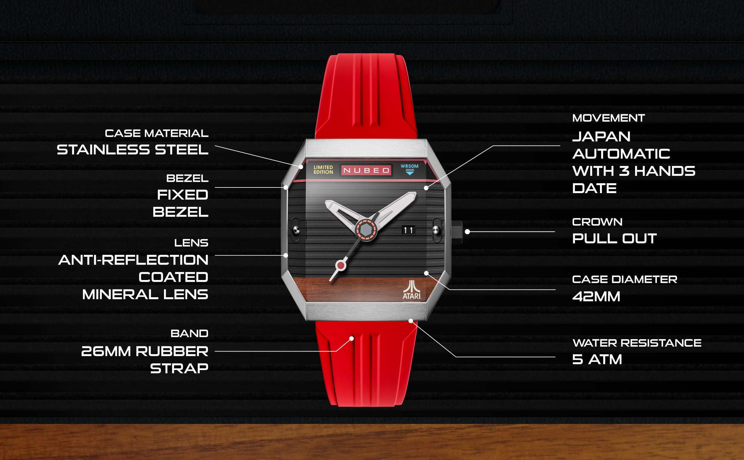 Console Automatic Atari 2600 Limited Edition NB-6123 – Nubeo Watches