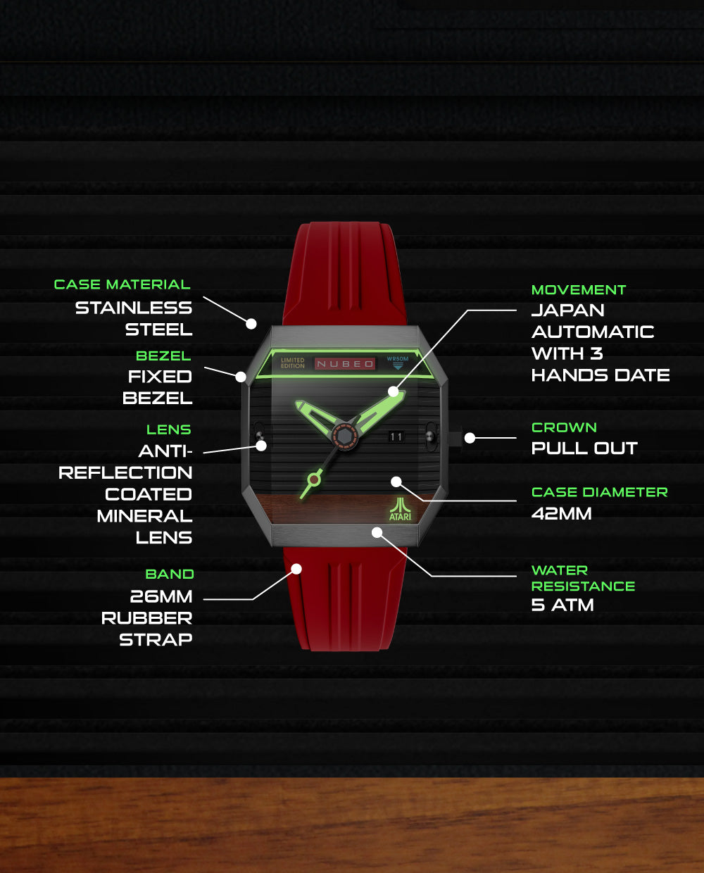 Console Automatic Atari 2600 Limited Edition NB-6123 – Nubeo Watches