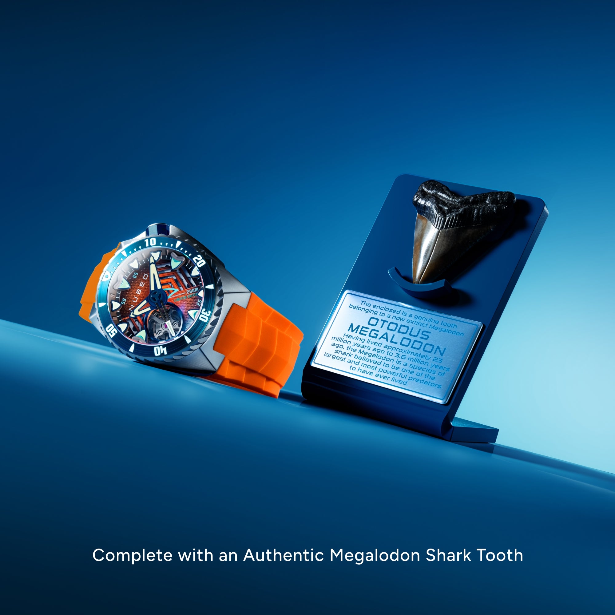 Tangerine Depth | Megalodon Automatic Limited Edition – Nubeo Watches