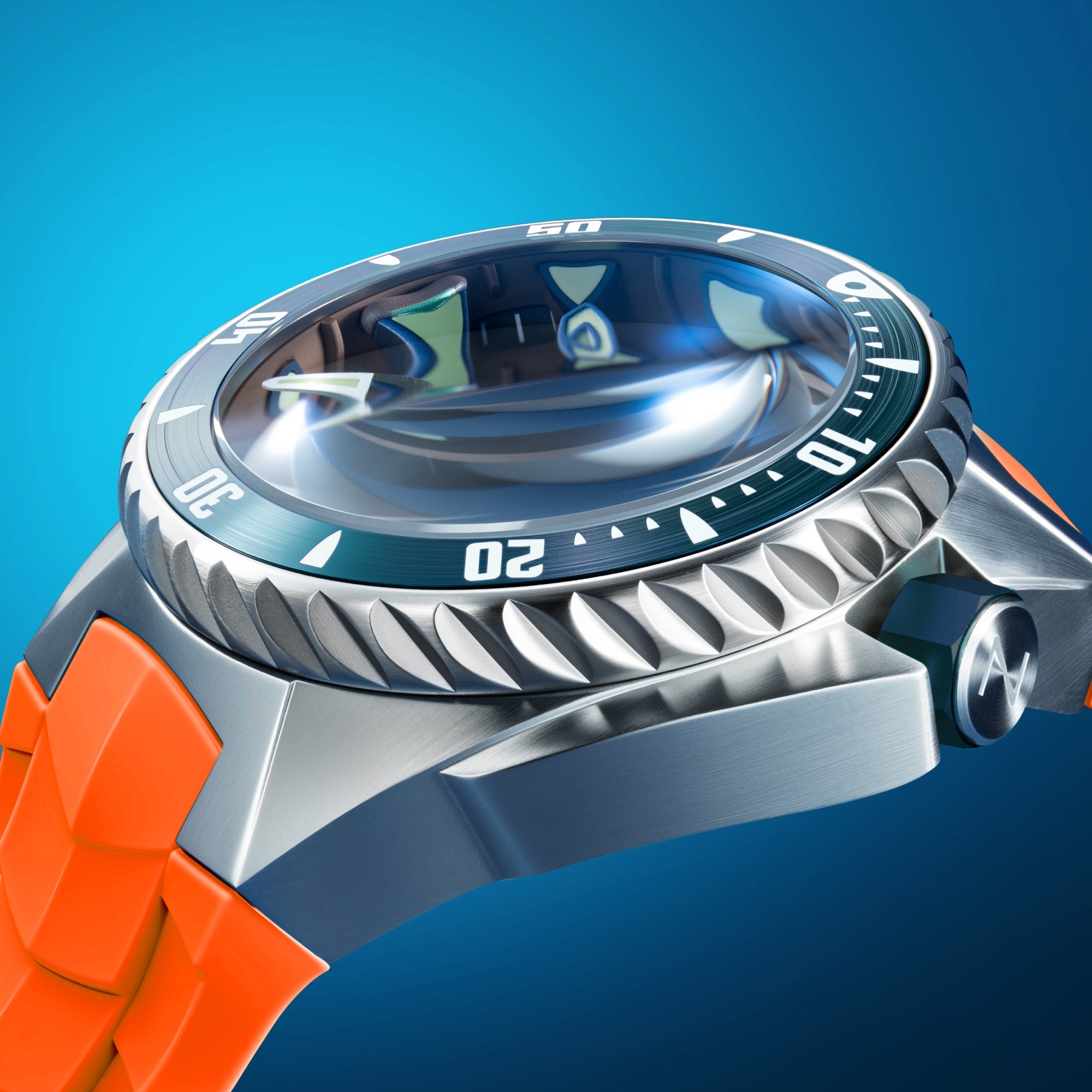 Tangerine Depth | Megalodon Automatic Limited Edition – Nubeo Watches