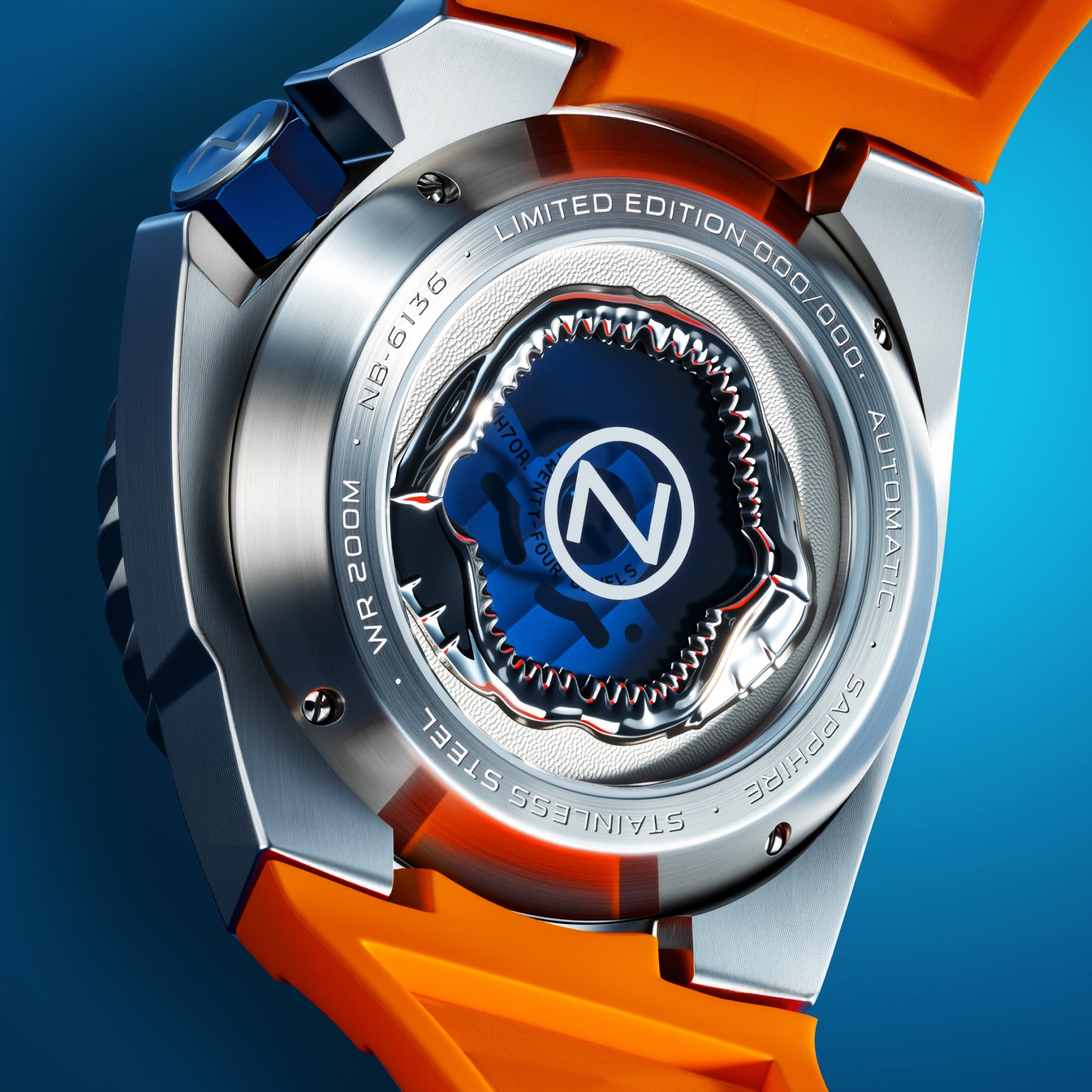 Tangerine Depth | Megalodon Automatic Limited Edition – Nubeo Watches