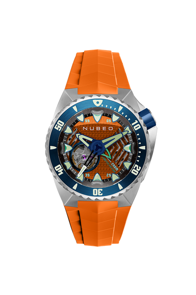 Tangerine Depth | Megalodon Automatic Limited Edition – Nubeo Watches