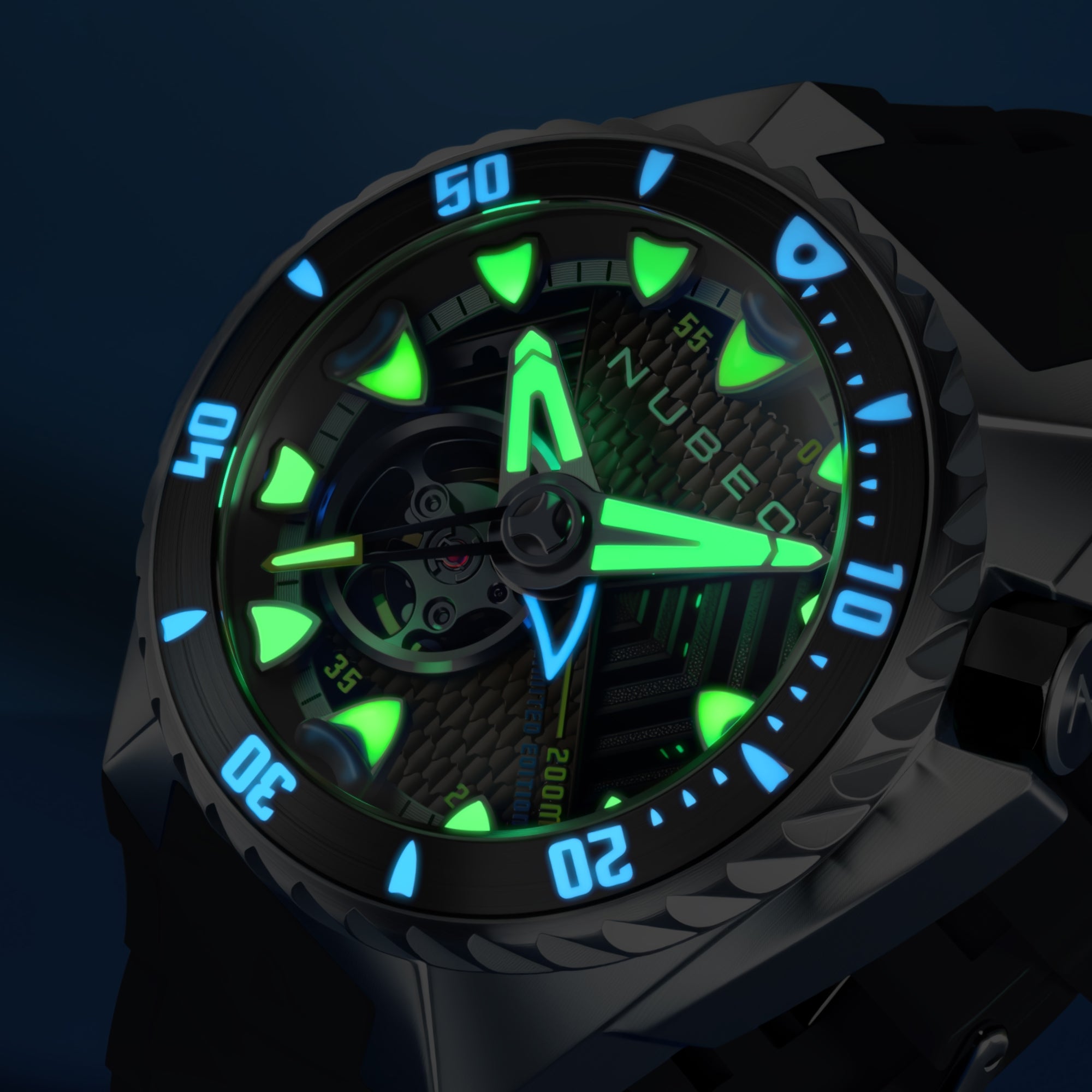 Ocean Abyss | Megalodon Automatic Limited Edition – Nubeo Watches