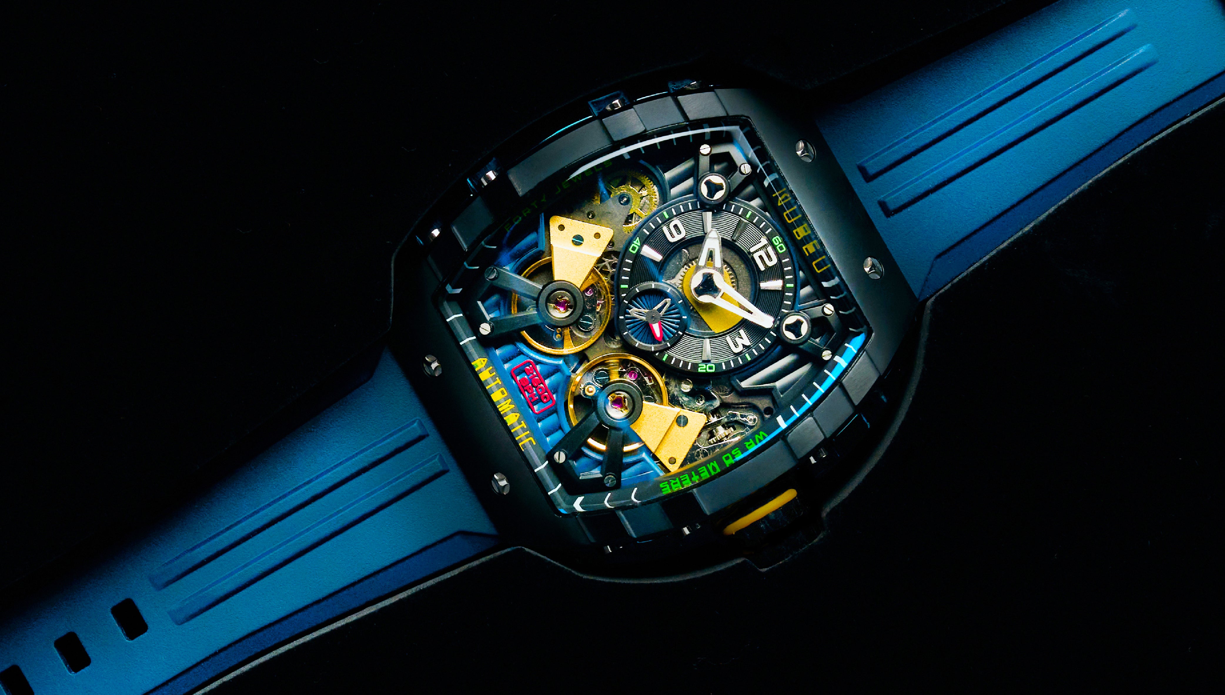 NB-6100 MAGELLAN DOUBLE BARREL AUTOMATIC – Nubeo Watches